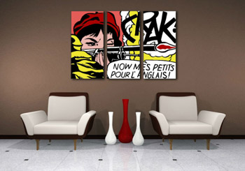 Ръчно рисувана картина POP Art LICHTENSTEIN 3 парчета li8 | различни размери