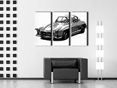 Ръчно рисувана картина POP Art MERCEDES SL300 3 броя | различни размери