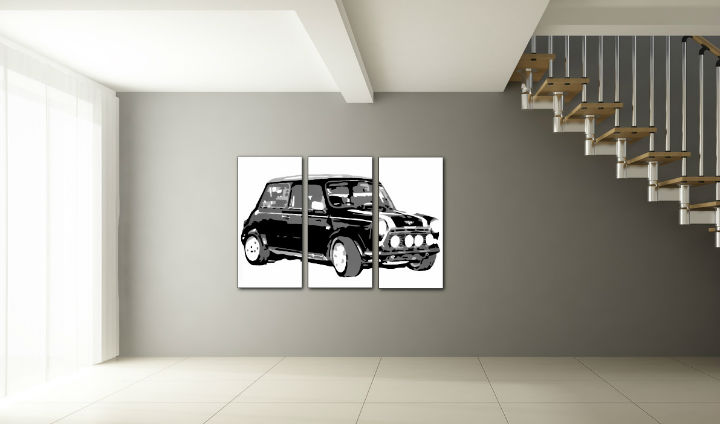 Ръчно рисувана картина POP Art MINI COOPER 3 броя мини | различни размери