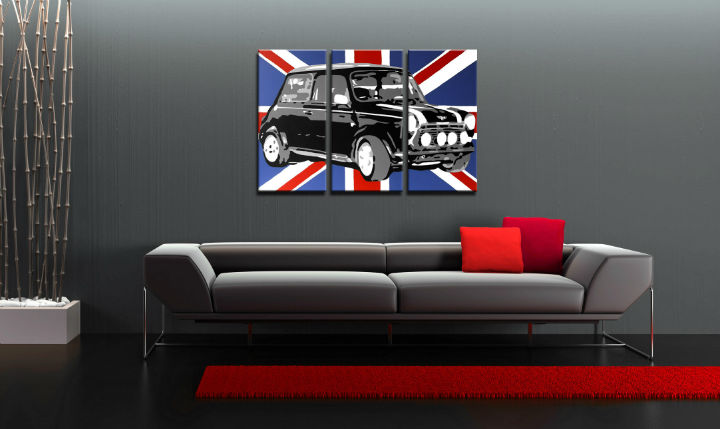 Ръчно рисувана картина POP Art MINI COOPER 3 части mini2 | различни размери