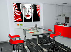 Ръчно рисувана картина POP Art Nice WOMAN 3 парчета nwoman | различни размери