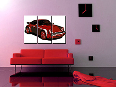 Ръчно рисувана картина POP Art PORSCHE 911 3 парчета por2 | различни размери