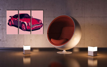 Ръчно рисувана картина POP Art PORSCHE 911 3 парчета por3 | различни размери