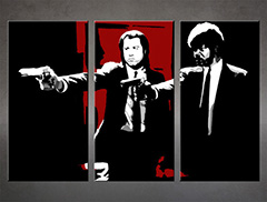 Ръчно рисувана картина POP Art Pulp Fiction 3 части pulp5 | различни размери
