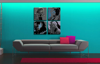 Ръчно рисувана картина POP Art Rolling Stones 4 броя rs | различни размери