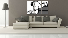 Ръчно рисувана картина POP Art SNOOPY 3 части snoopy3 | различни размери