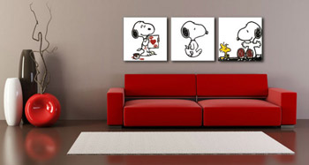 Ръчно рисувана картина POP Art SNOOPY 3 парчета Snoopy | различни размери