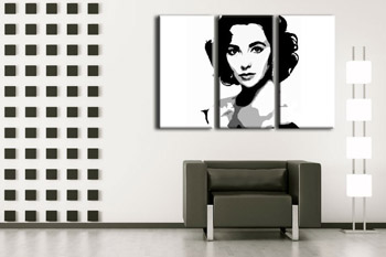 Ръчно рисувани POP Art живопис Elizabhet Taylor 3 парче и | различни размери