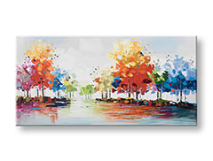 Рисувана картина за стена ДЪРВЕТА 1 част YOBCWFTR026 - 140x70 cm | различни размери
