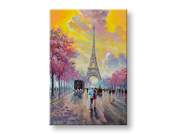 Рисувана картина за стена WALKING IN PARIS 1 част 60x90 cm CFAZH6205E1