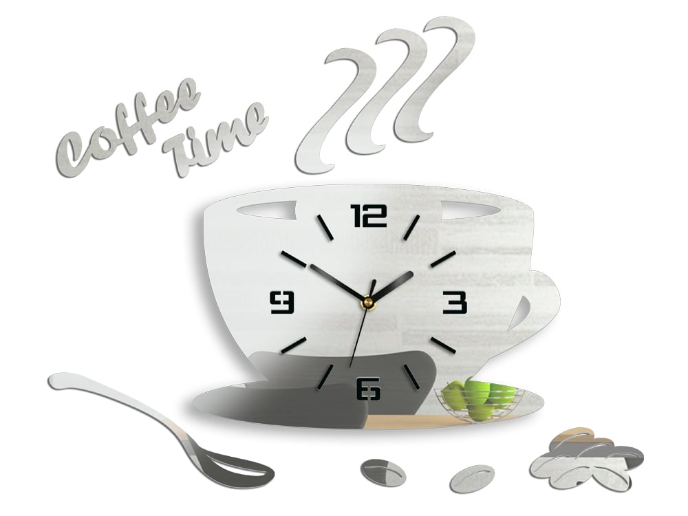 Стенни часовници COFFE TIME 3D MIRROR HMCNH045-mirror